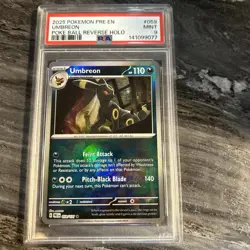 2025 Pokemon Pre En Umbreon Pole Ball Reverse Holo PSA 9 Mint 059/131 - Image 1