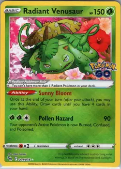 Radiant Venusaur 004/078 Pokemon GO - Pokemon Card - NM - Image 1