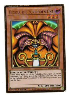 Yu-Gi-Oh Card: Exodia the Forbidden One MGED-EN005 Gold Rare 1st Edition! GD - Image 1