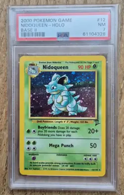 Base Set 2 Nidoqueen (PSA 7) 12/130 Pokemon Card WOTC 1999 - Image 1