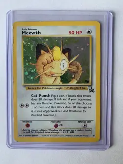 Pokemon TCG Meowth Black Star Promo Holo Rare Card #10 WOTC 1999-2000 - Image 1