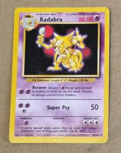 Pokemon Card WOTC Kadabra 32/102 Base Non-holo Uncommon Unlimited - Image 1