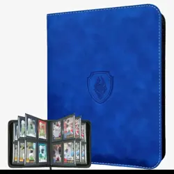 Blue -Toploader Binder | Holds 112 Toploaders | 4 Pocket Top Loader Card Binder - Image 1
