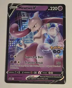 Mewtwo V Pokemon GO SWSH223 Holo Black Star Promo NM - Image 1