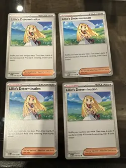 4x Lillie's Determination 119/132 English Pokemon TCG Playset (Mega Evolution) - Image 1