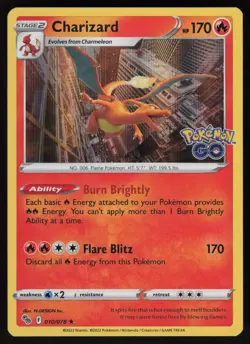Charizard Holo Rare Pokemon GO 010/078 NM - Image 1