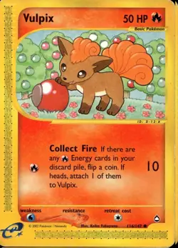 Vulpix 116/147 Common WOTC Aquapolis Pokemon - Image 1