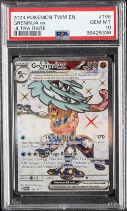 2024 POKEMON TWM EN-TWILIGHT MASQUERADE ULTRA RARE #198 GRENINJA EX PSA 10 - Image 1
