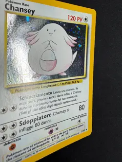 Pokemon Chansey 3/102 Set Base Rara Holo Unlimited Wizard ITA Carte Vintage - Image 5