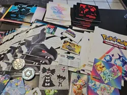 Pokemon TCG Accessories LOT - Coins Dice Sleeves Posters Stickers Players Guide - Image 5