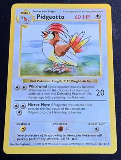 Pokemon TCG: Pidgeotto - Base Set 1999 (22/102) "Shadowless!" NM! - Image 1