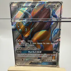Pokemon TCG Tauros GX Sun Moon 144/149 Holo Full Art Ultra Rare LP - Image 1