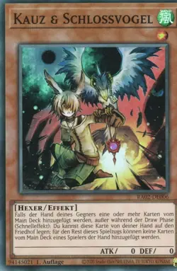 yugioh 1x Kauz & Schlossvogel v1 RA02-DE006 SUPER RARE 1AUFLAGE DEUTSCH - Image 1