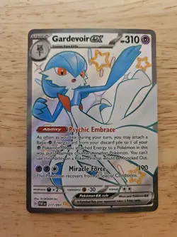 Gardevoir ex SHINY 217/091 Paldean Fates PAF NM Full Art Ultra Rare Pokemon Card - Image 1
