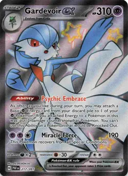Gardevoir ex 217/091 Ultra Rare Paldean Fates Shiny Full Art Pokemon Card - Image 1