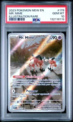 Pokemon TCG Mr. Mime Scarlet & Violet Holo Illustration Card 179/165 PSA 10 - Image 1