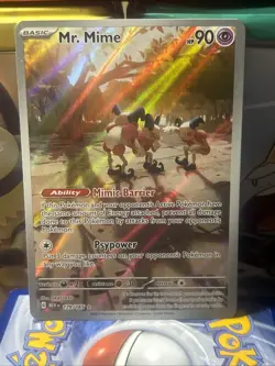 Pokemon TCG Mr. Mime Scarlet Violet Holo Card 179/165 Illustration Rare - Image 1