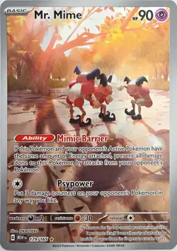 Pokemon TCG Mr. Mime 179/165 Scarlet & Violet Holo Card Illustration NM - Image 1