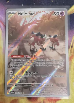 Pokemon TCG Mr. Mime Scarlet Violet Holo Card 179/165 Illustration Rare - Image 1