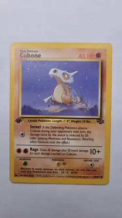 Pokemon TCG Cubone Jungle Card 50/64 First Edition - Image 1