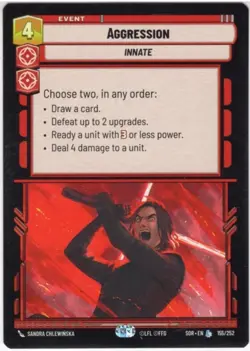 Star Wars Unlimited Spark Of Rebellion Legendary Card #155 Aggression - Image 1