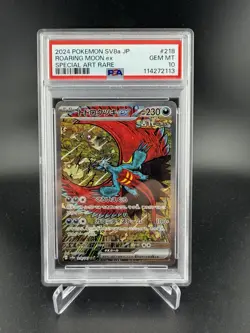 PSA 10 Roaring Moon ex SAR 218/187 sv8a Terastal Festival Japanese Pokemon Card - Image 1