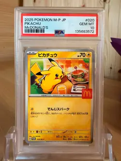 PSA 10 McDonald's Pikachu Promo 020/M-P Japanese Pokemon Card "Burgerchu" - Image 1