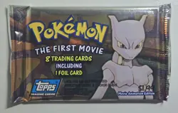 Pokemon 1998 - Topps The First Movie Trading Cards 1 Sealed 8 Pack, Foil Card - Image 1