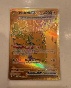 Pikachu Ex 179/131 Prismatic Evolutions Hyper Rare Gold Pokemon Card 2025 NM - Image 3