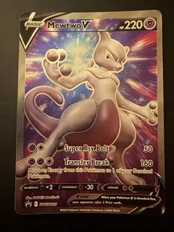 Pokemon Mewtwo V SWSH229 Black Star Promo Pokemon GO Full Art Holo NM - Image 3
