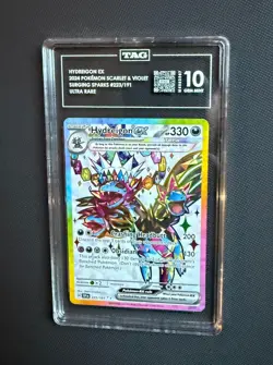 TAG 10 Gem Mint 2024 Pokemon SSP EN Hydreigon ex #223/191 Ultra Rare - Image 1