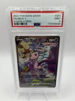 2021 Pokemon Mew V Fusion Strike Alternate Full Art 251/264 PSA 9 - Image 1