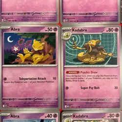 x12 Abra Kadabra Alakazam v Rare Holo Radiant pokemon unique collection - Image 4