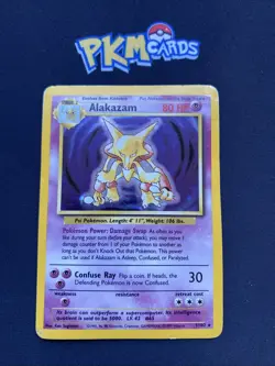 Pokemon TCG Alakazam Base Set 1/102 Holo Rare HP. - Image 1