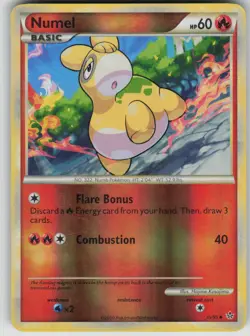 Pokemon TCG Numel Uncommon Reverse Holo Unleashed 35/95 - Image 1