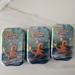 Pokemon TCG: 3 x Charmander Kanto Friends Mini Tins - SEALED - Image 1