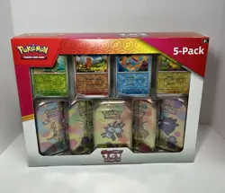 Pokemon TCG Scarlet & Violet 151 5-Pack of Mini Tins and 4 Promos Costco Bundle - Image 1