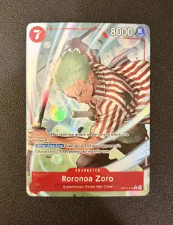 One Piece English OP14-015 Roronoa Zoro R Alt Art The Azure Sea's Seven - Image 1
