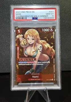 2023 ONE PIECE PROMOS TOURNAMENT PACK VOL.3-WINNER #007 NAMI PSA 10 - Image 1