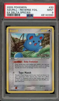 Pokemon Azurill EX Delta Species Reverse Holo Rare #20 PSA 9 Mint - Image 1