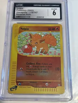 Vulpix 2003 Pokemon Aquapolis Reverse Holo CGC 6 NM 116/147 LOW POP ESeries WOTC - Image 1