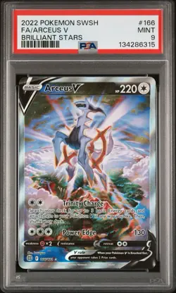 2022 Pokemon Sword & Shield Brilliant Stars #166 Full Art Arceus V PSA 9 MINT - Image 1