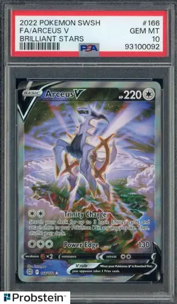 2022 Pokemon SWSH Brilliant Stars #166 FA Arceus V PSA 10 GEM MINT - Image 1