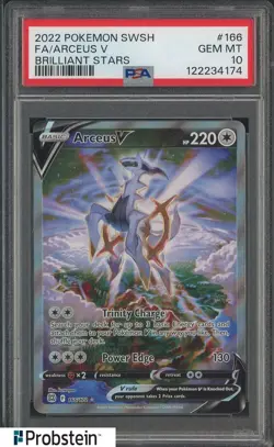 2022 Pokemon SWSH Brilliant Stars #166/172 Arceus V FA PSA 10 GEM MINT - Image 1