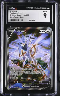 2022 Pokemon Brilliant Stars Arceus V Alternate Alt Art 166/172 CGC 9 Mint - Image 1