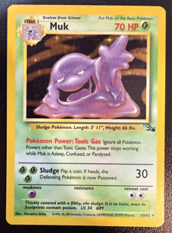 Muk Fossil 1st Edition Holo 13/62 Vintage Pokemon Moderately Played MP - Image 1