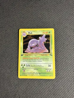 Pokemon TCG Muk 13/62 1st Edition Fossil Holo Rare MP-/HP - Image 3