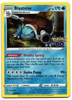 Blastoise 017/078 - Pokemon GO Rare Pokemon TCG Holo - LP Card - Image 1