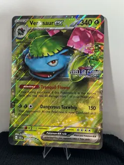 Venusaur EX 001/142 Stellar Crown Double Rare Holo JUMBO Card - Image 1
