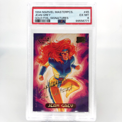 PSA 6 Marvel Card Jean Grey 45Gold Signature Upper Deck Masterpieces 1994 [6] - Image 1